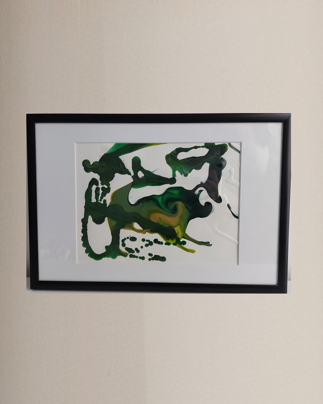 Framed Acrylic "Green Leaves"