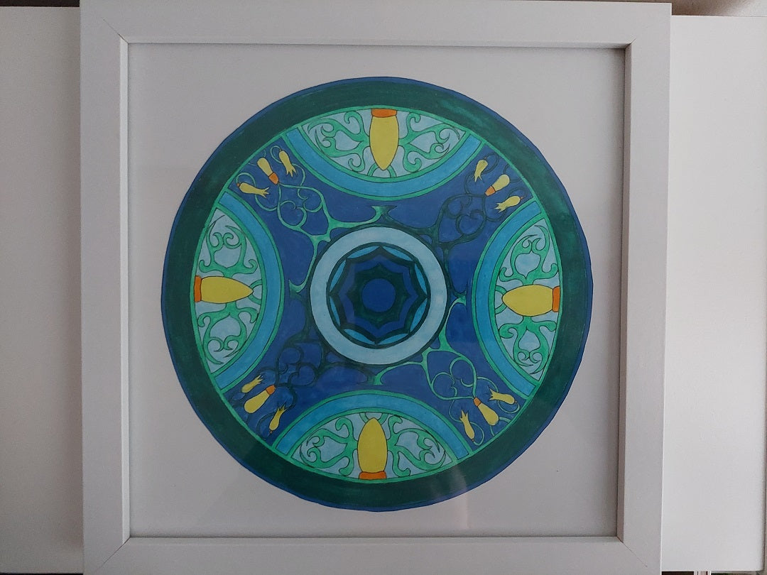 Mandala painting "Blue Ornament"
