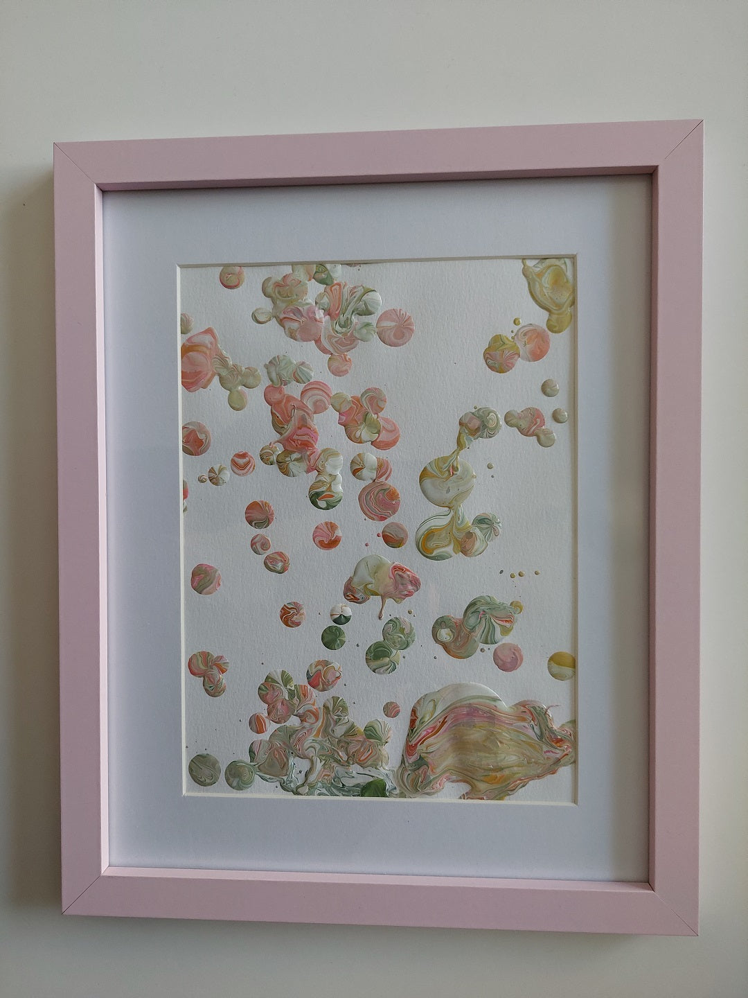 Framed Acrylic "Dotted Roses"