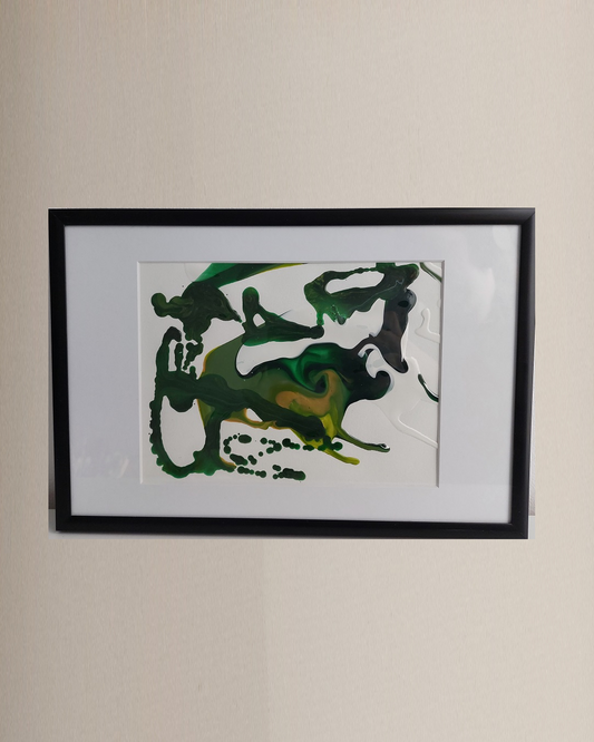 Framed Acrylic "Green Leaves"